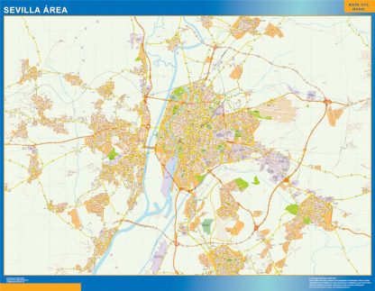 Mapa carreteras Sevilla Area plastificado