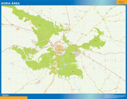 Mapa carreteras Soria Area plastificado