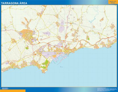 Mapa carreteras Tarragona Area plastificado
