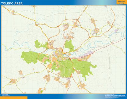 Mapa carreteras Toledo Area plastificado