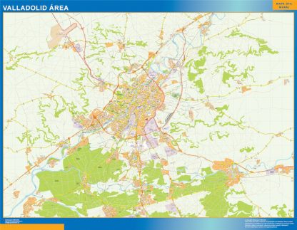 Mapa carreteras Valladolid Area plastificado