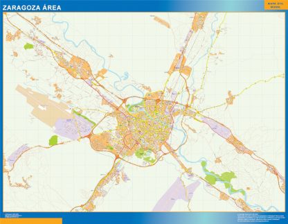 Mapa carreteras Zaragoza Area plastificado