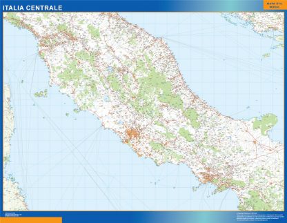 Mapa centro Italia carreteras plastificado