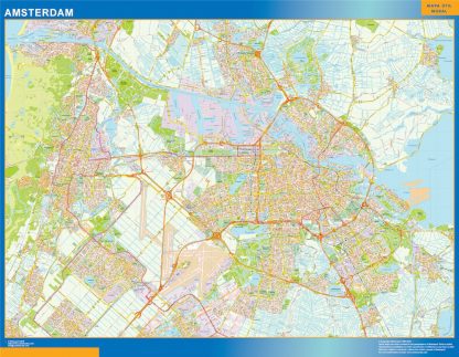 Mapa de Amsterdam plastificado