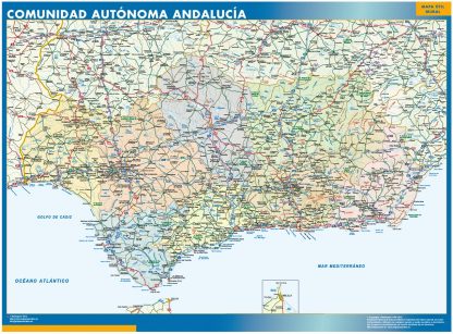Mapa de Andalucia plastificado
