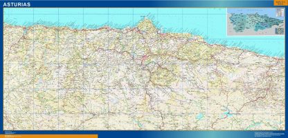Mapa de Asturias relieve plastificado
