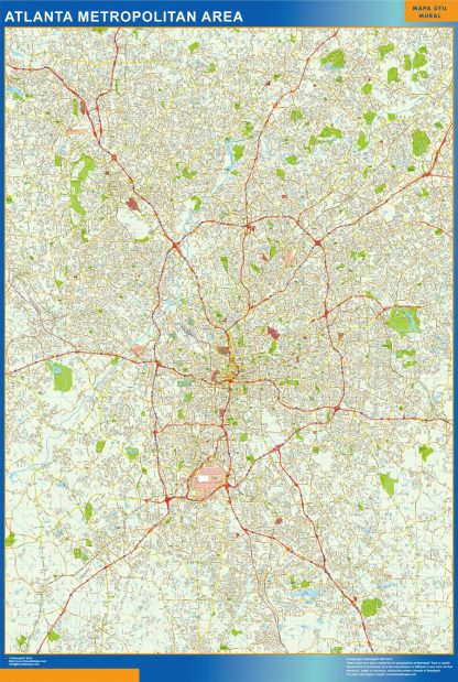 Mapa de Atlanta plastificado
