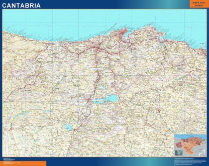 Mapa de Cantabria plastificado