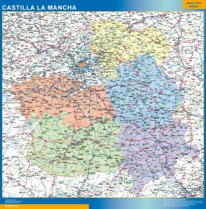 Mapa de Castilla La Mancha plastificado
