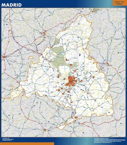 Mapa de Comunidad Madrid plastificado