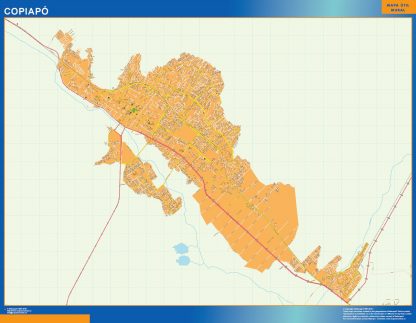 Mapa de Copiapo en Chile plastificado