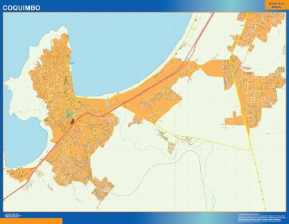 Mapa de Coquimbo en Chile plastificado