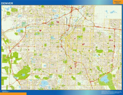 Mapa de Denver plastificado