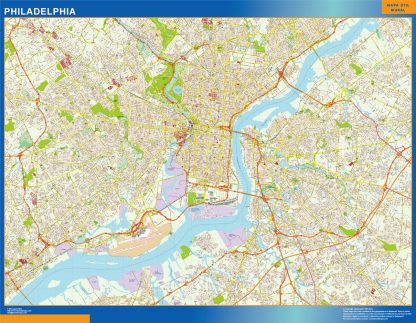 Mapa de Filadelfia plastificado