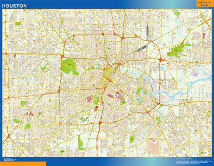 Mapa de Houston plastificado