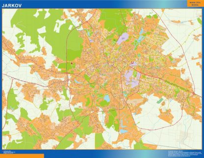 Mapa de Jarkov en Ucrania plastificado
