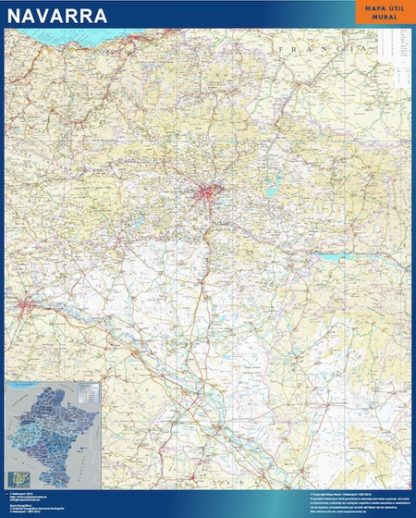 Mapa de Navarra plastificado