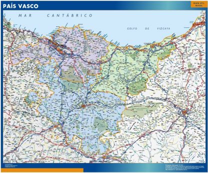 Mapa de Pais Vasco plastificado