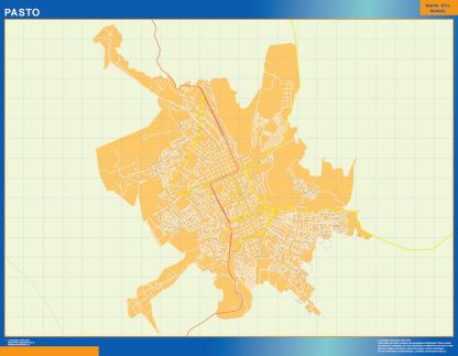 Mapa de Pasto en Colombia plastificado