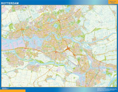 Mapa de Rotterdam plastificado