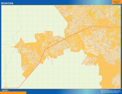 Mapa de Soacha en Colombia plastificado