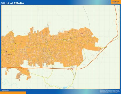 Mapa de Villa Alemana en Chile plastificado