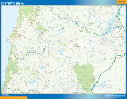 Mapa distrito Beja plastificado