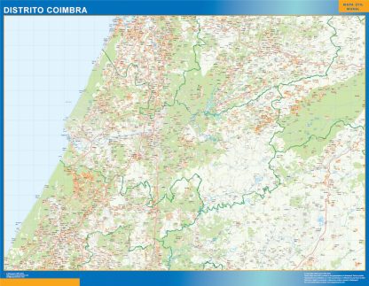 Mapa distrito Coimbra plastificado
