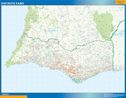 Mapa distrito Faro plastificado