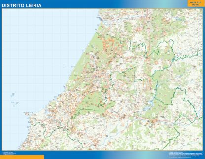 Mapa distrito Leiria plastificado