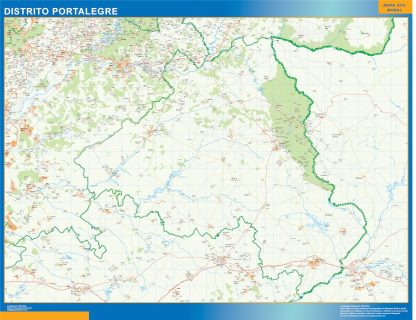 Mapa distrito Portalegre plastificado
