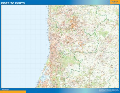 Mapa distrito Porto plastificado