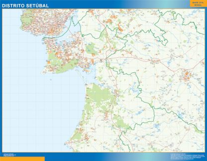 Mapa distrito Setubal plastificado