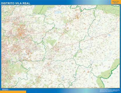 Mapa distrito Vila Real plastificado