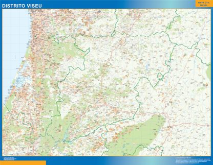 Mapa distrito Viseu plastificado