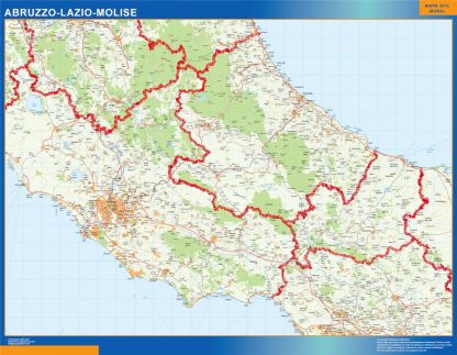 Mapa región Abruzzo plastificado