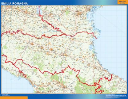 Mapa región Emilia Romagna plastificado