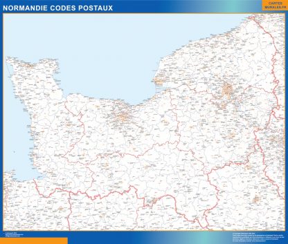 Mapa región Normandie postal plastificado