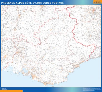Mapa región Provence-alpes cote azur postal plastificado