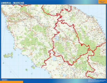 Mapa región Umbria plastificado