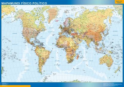 Mapamundi Fisico Politico plastificado