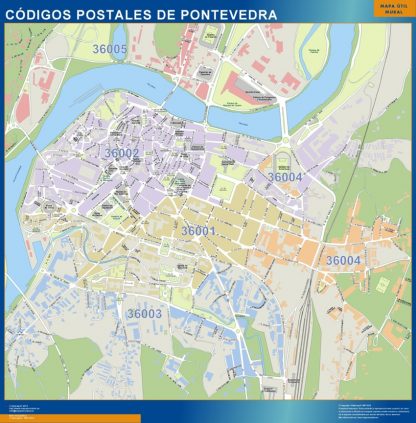 Pontevedra códigos postales plastificado