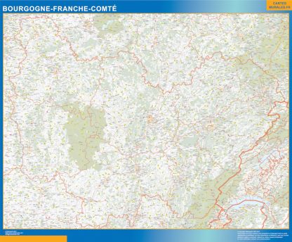 Region Bourgogne Franche Comte plastificado
