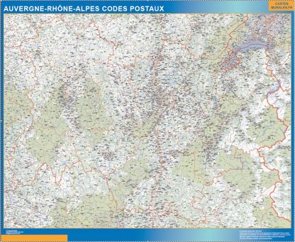Región Auvergne-Rhone-Alpes codigos postales plastificado