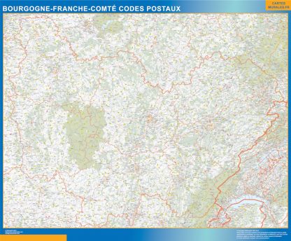 Región Bourgogne Franche Comte codigos postales plastificado