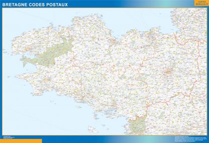 Región Bretagne codigos postales plastificado