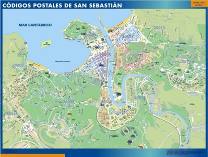 San Sebastian códigos postales plastificado
