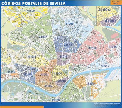 Sevilla códigos postales plastificado