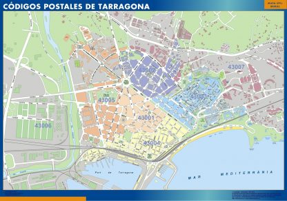 Tarragona códigos postales plastificado
