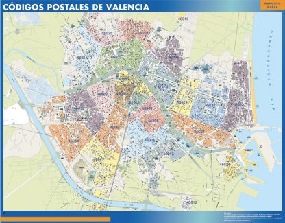 Valencia códigos postales plastificado